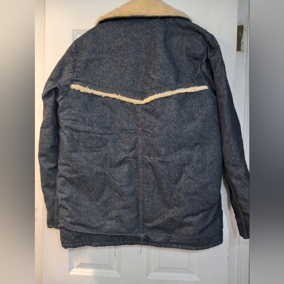 Vintage Sears Roebucks Denim Jacket Sherpa Lined Size 42 R western, - Picture 2 of 13